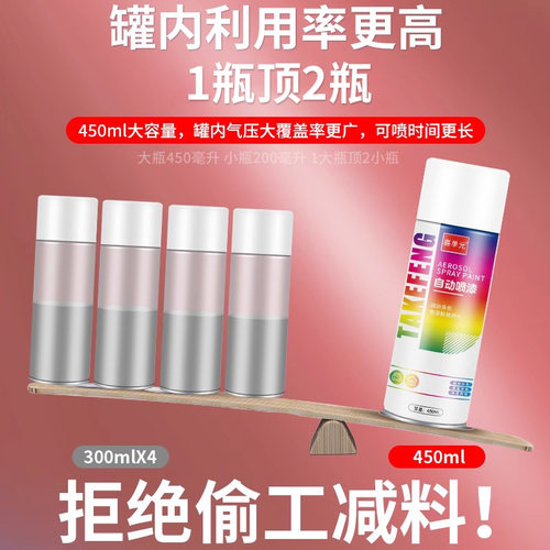 红色自动手摇自喷漆汽车电动车粉色大红色桃红酒红深红棕油漆喷罐 - 图0