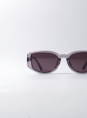 灰紫色偏光UV400窄框小众墨镜