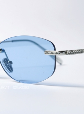 无框碎钻UV400防晒太阳镜