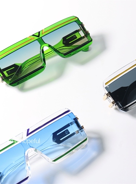 撞色设计连体一片式小众太阳眼镜