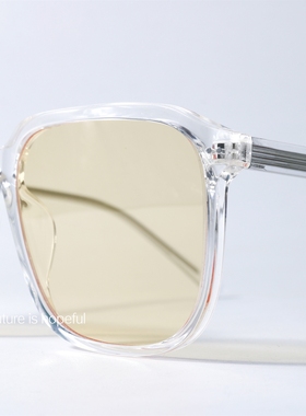 方形大框UV400清新绿色近视墨镜