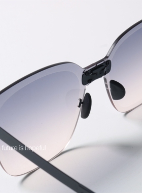 无框超薄折叠UV400小众太阳眼镜