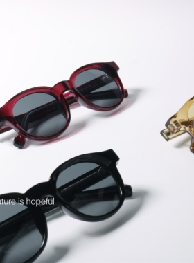酒红色UV400小众经典款近视墨镜