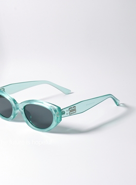 清新湖蓝色UV400韩版近视墨镜