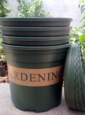 加厚PP树脂圆形花盆环球印花加仑盆 塑料花盆多肉花盆