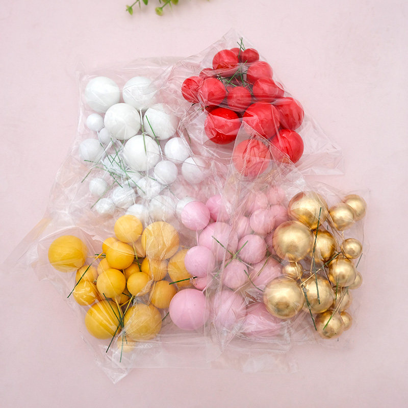 网红生日装扮金属球百搭蛋糕装饰插牌铁艺红金白黑大中小烘焙插件,淘宝优惠券,粉丝福利购,淘宝优惠卷