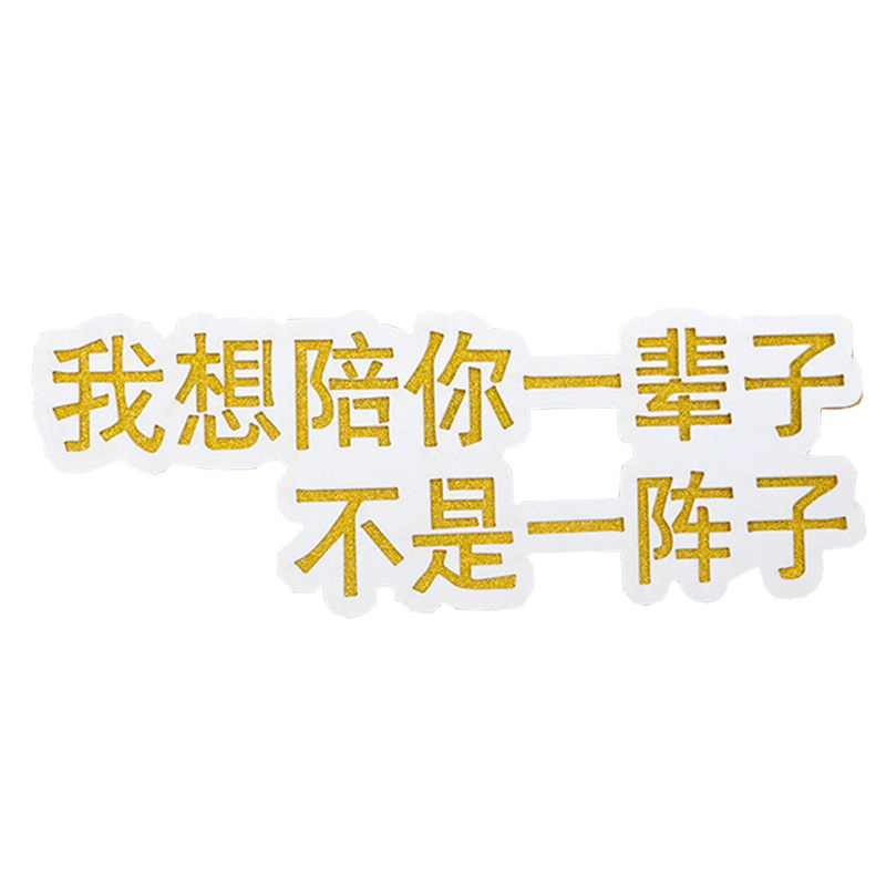 感恩网红词双层生日蛋糕装饰插牌您陪我长大我陪您到老烘焙插件 - 图0