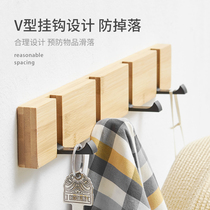 Folding and creative door rear hanger hanging clothes hanger wall-mounted clothes Entry into the family Xuanguan Wall Clothing Hook-Hook-Free Wood
