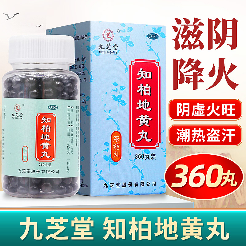 九芝堂知柏地黄丸360丸浓缩丸 滋阴降火肾阴虚盗汗耳鸣遗精口干 - 图0