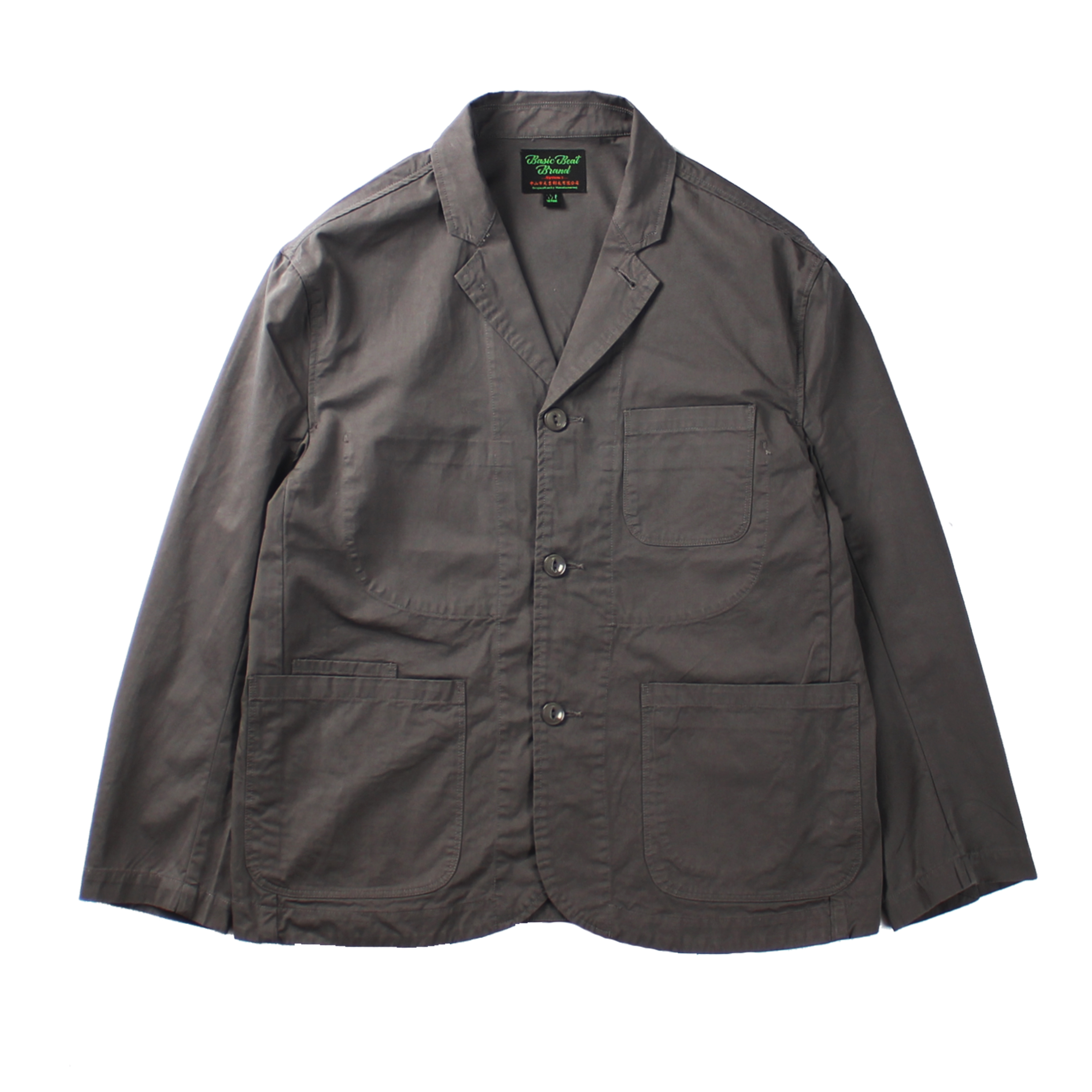 BasicBeatBrand休闲廓形Sack Coat复古西装经典纯棉多袋洗水外套 - 图0