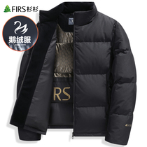 (Goose down clothes) cedar upright collar down jacket male 2023 Winter new thickened bread Black Gold Warm Coat