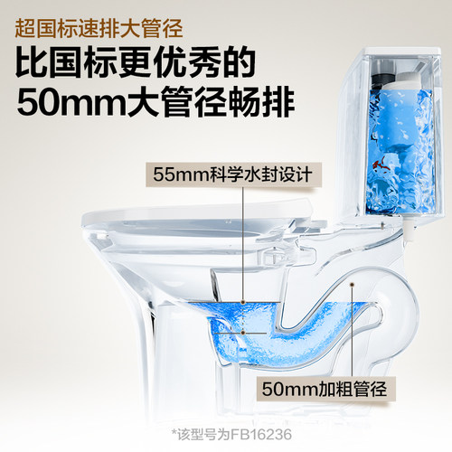 法恩莎卫浴喷射虹吸式抽水马桶卫生间家用一级水效小户型坐便器 - 图1