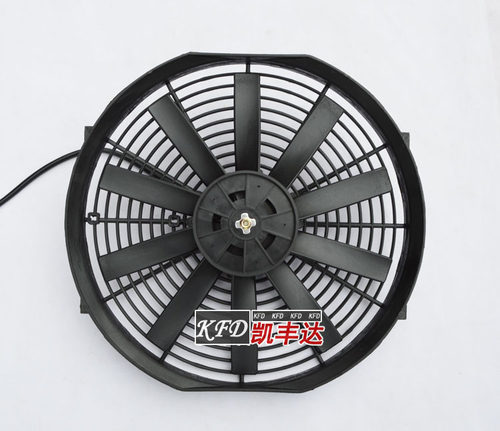 汽车散热器风扇14寸80W超薄空调扇12v24伏水箱冷凝加装改装电子扇 - 图2