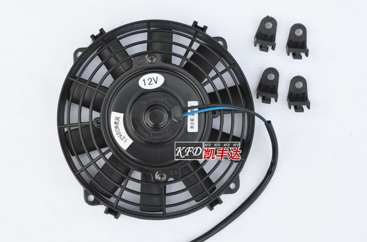 7寸8寸汽车空调电子扇12v24v摩托车水箱散热风扇改装加装通用高速 - 图1