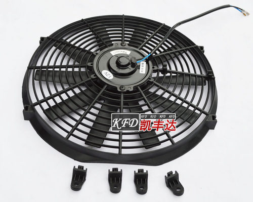 汽车散热器风扇14寸80W超薄空调扇12v24伏水箱冷凝加装改装电子扇 - 图1