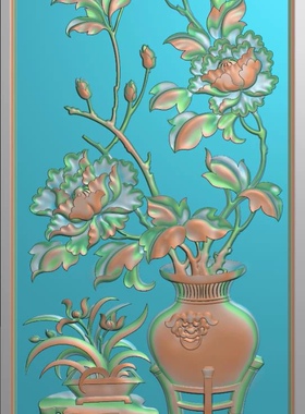 精雕图博古 富贵沙发 花瓶东阳木雕工艺品挂件挂屏屏风扫描精雕图
