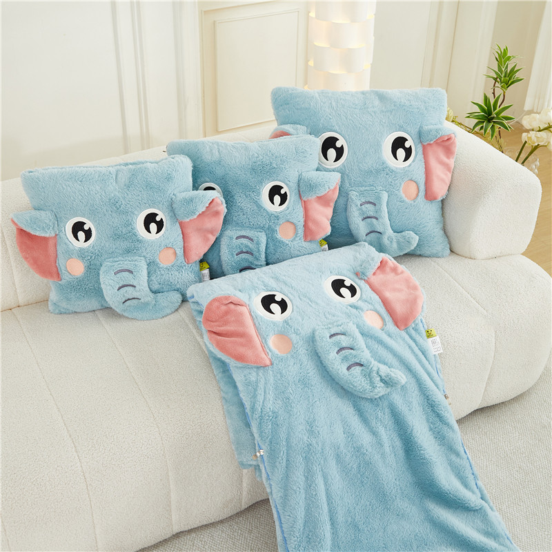 【咚咚象兔毛绒】卡通立体加绒加厚多功能抱枕被子二合一双面两用,淘宝优惠券,粉丝福利购,淘宝优惠卷