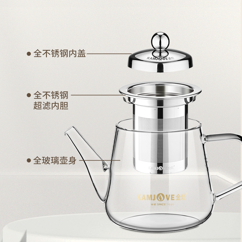 金灶A-04飘逸杯泡茶壶茶壶沏茶壶冲茶器套装办公室泡茶杯家用茶具 - 图1