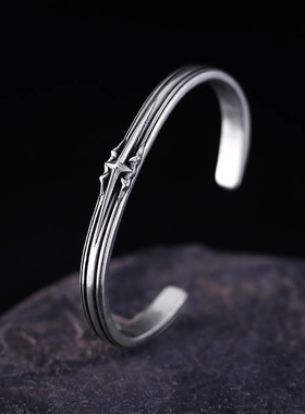 高级感《孤星》纯银男士手镯
