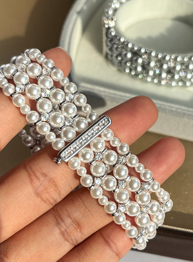 法式澳白多层珍珠手链女款