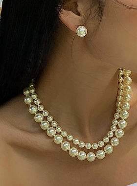 高级感水晶珍珠项链女