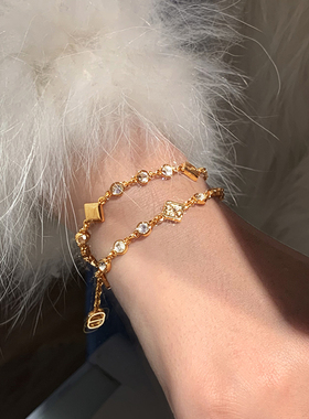 老钱风独特金色手链女