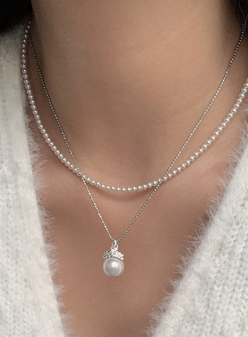 冰雪女王珍珠吊坠项链女