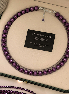 妖紫色小米珠珍珠项链女