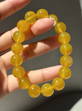 天然黄玛瑙手链冰种女款