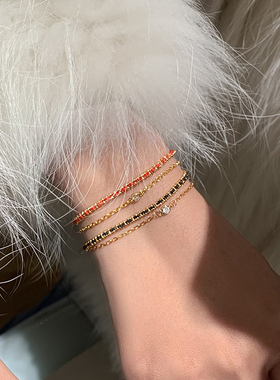 双层叠戴转运手链女小众