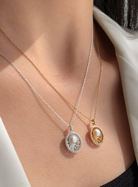 天然淡水珍珠吊坠项链女