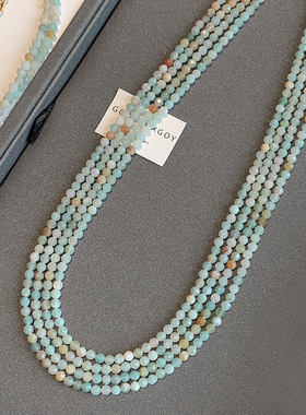 薄荷绿色天然石项链女