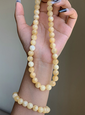 天然黄色玛瑙天然石项链女