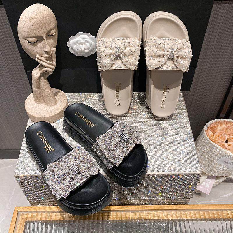 夏季凉拖女外穿2026年新款百搭厚底拖鞋增高松糕底满钻凉鞋一字拖,淘宝优惠券,粉丝福利购,淘宝优惠卷