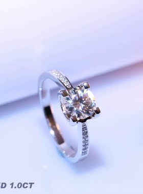 莫桑石足银爱情生日礼物戒指