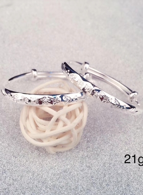 999.9纯银婴儿宝宝儿童小孩聪明伶俐手镯子满月周岁礼物