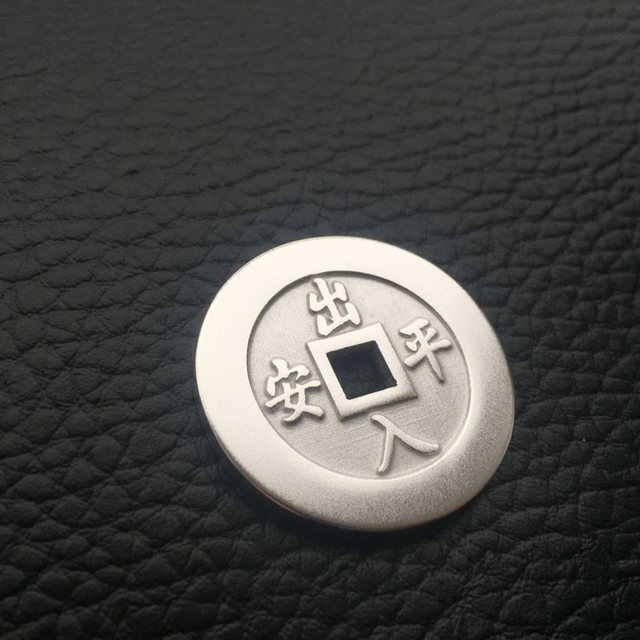 Silver coin pendant custom engraved auspicious gift