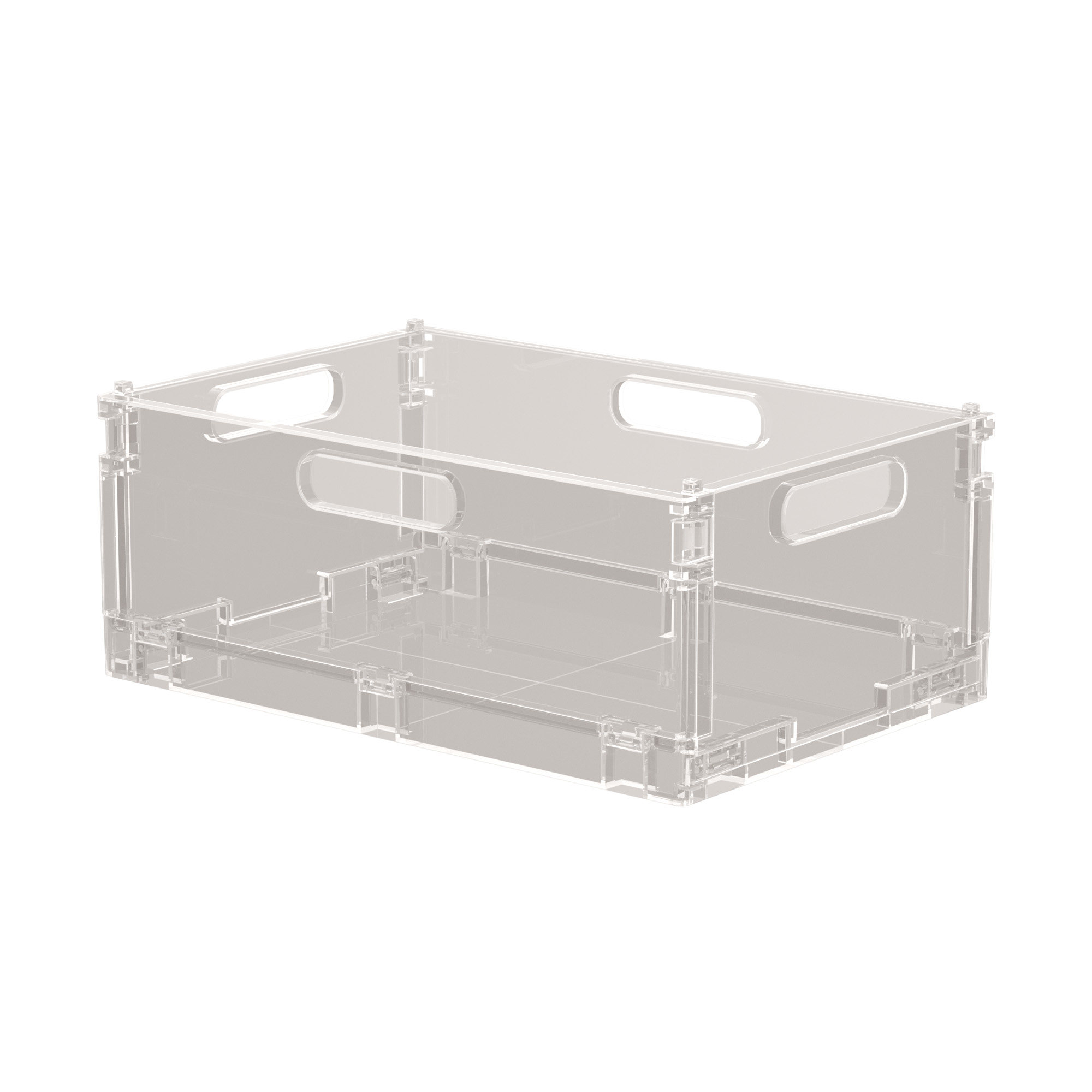 可折叠桌面收纳盒透明整理盒橱柜零食玩具整理盒亚克力手提置物架,淘宝优惠券,粉丝福利购,淘宝优惠卷