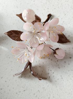 紫叶李热缩花簪手工古风超仙头饰宋制汉服唐风简约步摇日常簪子