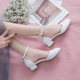 Girls Baotou sandals 8 white 10 high heels 15 years old