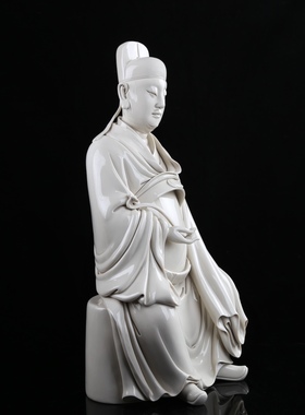 陶瓷大号文昌帝君神像家居饰品文曲星君佛像客厅书房书桌装饰摆件