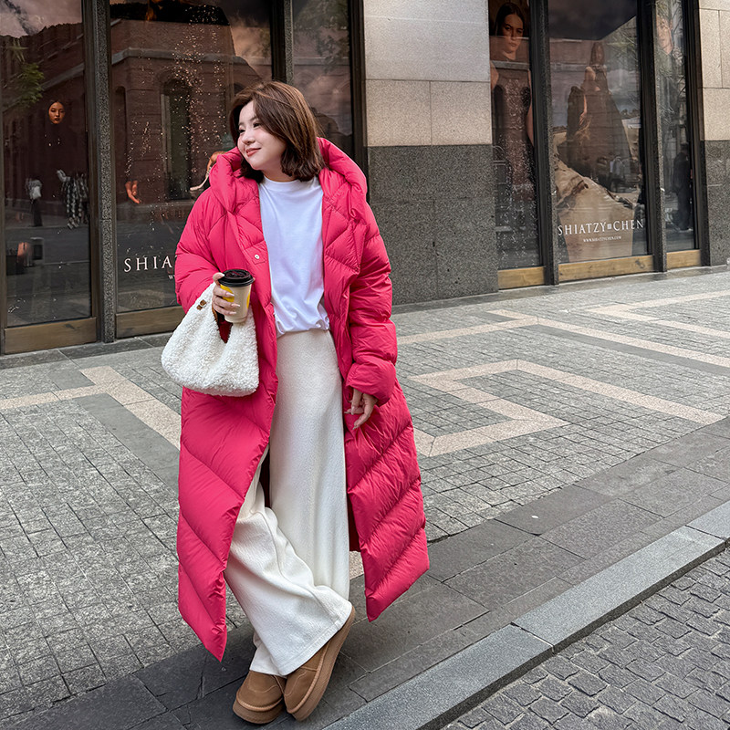 胖mm冬季高充绒量长羽绒服木子理想大码女装90白鸭绒巫师帽羽绒服,淘宝优惠券,粉丝福利购,淘宝优惠卷