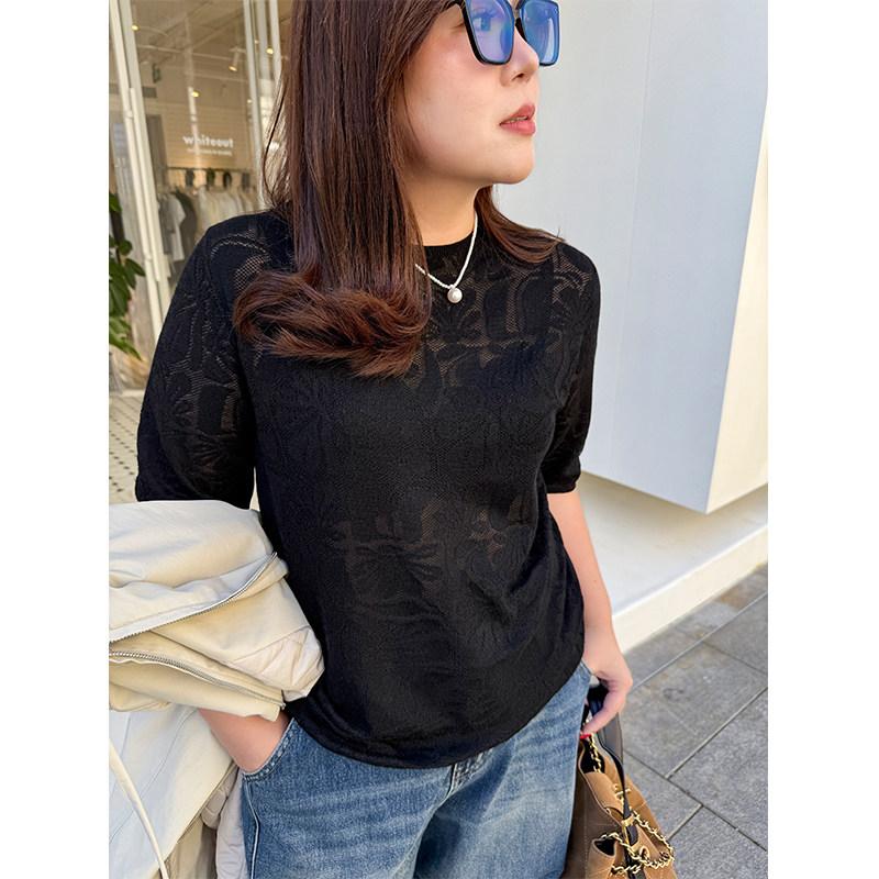 胖mm秋冬镂空提花蕾丝打底衫木子理想大码女装半高领针织衫200斤,淘宝优惠券,粉丝福利购,淘宝优惠卷