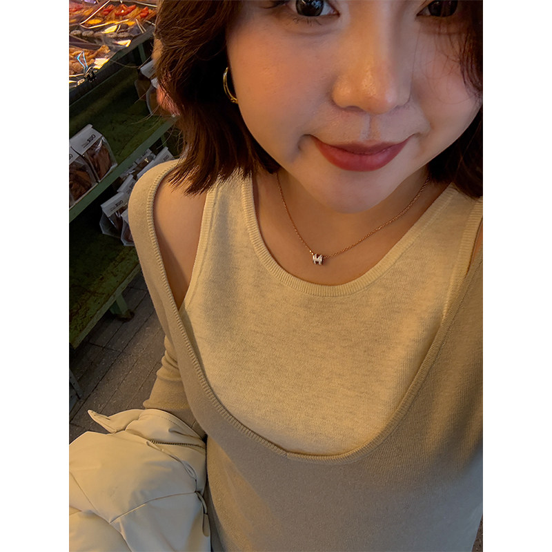 胖mm冬季假两件性感针织衫木子理想大码女装舒适内搭打底衫200斤,淘宝优惠券,粉丝福利购,淘宝优惠卷