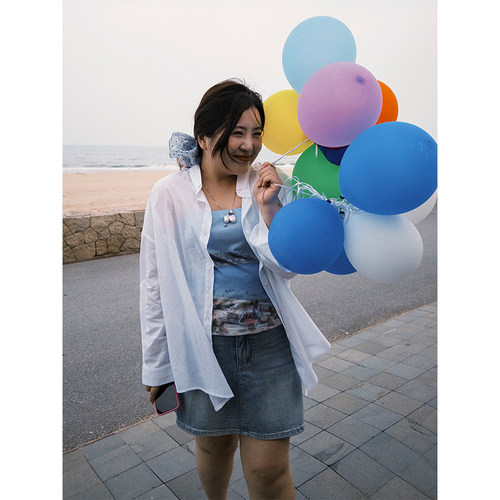 胖mm夏季青春百搭牛仔短裙木子理想大码女装薄软舒适半身裙200斤 - 图1