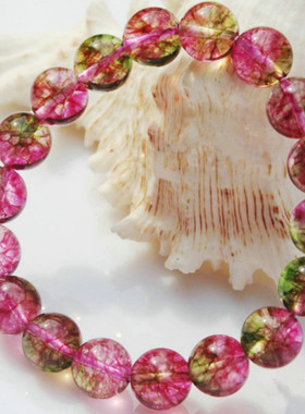 红绿双色水晶手链西瓜水晶手链