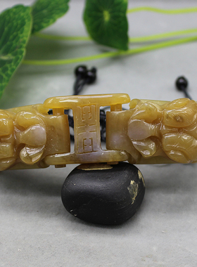 手链龙头男女款和田玉纯手工雕刻