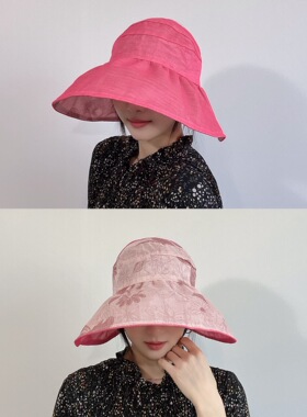 韩国东大门夏季女大檐防晒空顶帽