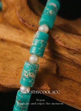 新中式国风绿色花纹玛瑙女士项链复古锁骨链天然淡水珍珠高级感