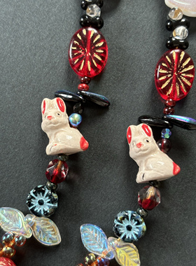 兔兔莓莓 原创设计 捷克珠手链 串珠手链 动物手链